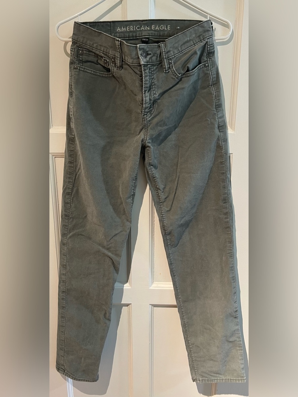 American Eagle Olive Green Stretch Straight Leg Jeans Size 0